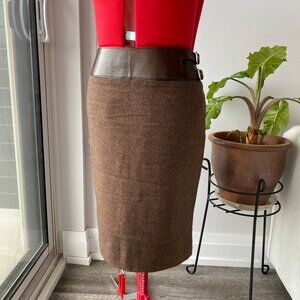 Ralph Lauren Wool Belted Skirt Size 8